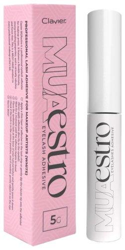Clavier - MUAestro - Eyelash Adhesive - Klej do kępek rzęs z pędzelkiem - Biały - 5 g
