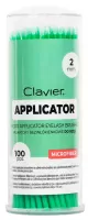 Clavier - Micro Applicator Eyelash Brushes - Lint-free eyelash applicators - Green 2 mm - 100 pieces