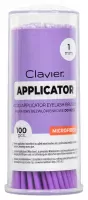 Clavier - Micro Applicator Eyelash Brushes - Lint-free eyelash applicators - Purple 1 mm - 100 pieces