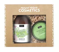 LaQ - Beauty & Cutie - Żel De La Krem - Kiwi i Winogrona - Zestaw prezentowy dla kobiet - Żel pod prysznic 500 ml + Bogaty krem do ciała 200 ml