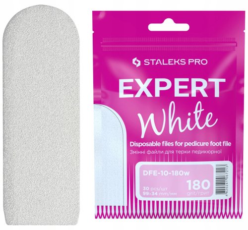 Staleks - PRO EXPERT - White Disposable Files - Jednorazowe nakładki wymienne na tarkę do stóp - 180 grit. - 30 szt.
