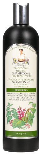 Agafia - Receptury Babuszki Agafii - Tradycyjny syberyjski szampon do włosów No2 - Regenerujący - Propolis i brzoza - 550 ml 