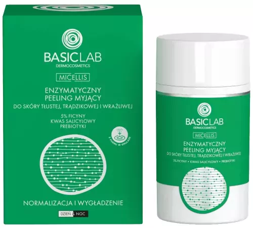 BASICLAB - MICELLIS - Cleansing Enzyme Peel for Oily, Acne and Sensitive Skin - Normalizing and Smoothing - 35 g