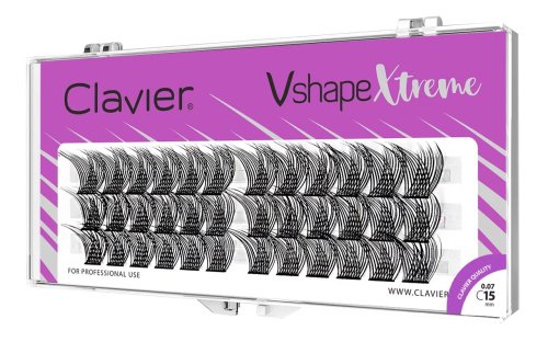 Clavier - Vshape Xtreme - Black Eyelashes - 36 pieces  - C15