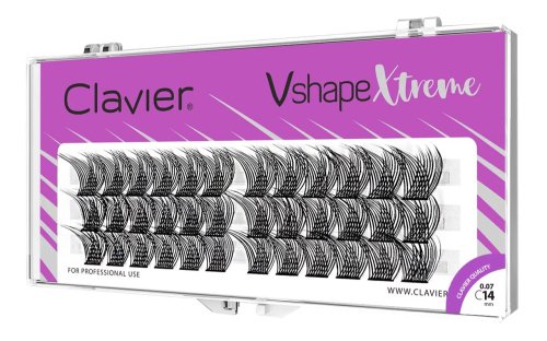 Clavier - Vshape Xtreme - Black Eyelashes - 36 pieces  - C14