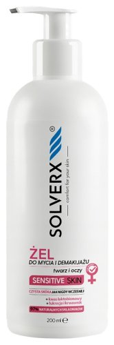 SOLVERX - Sensitive Skin - Żel do mycia i demakijażu twarzy i oczu - 200 ml