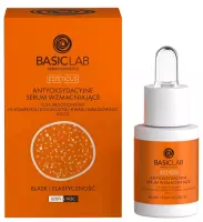 BASICLAB - ESTETICUS - Antioxidant Strengthening Serum - Antyoksydacyjne serum wzmacniające 0,5% ergotioneiny, 5% diglukozydu kwasu galusowego i EGCG - Blask i elastyczność -15 ml 