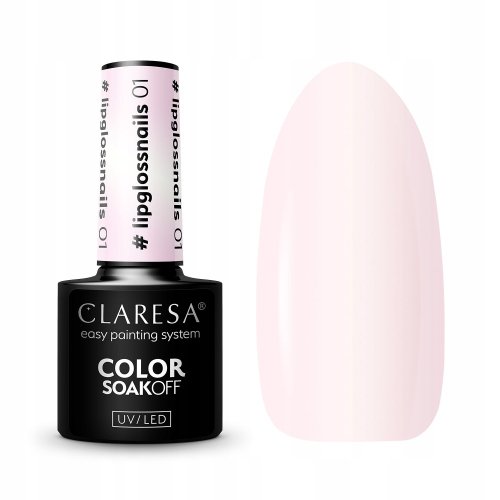CLARESA - SOAK OFF UV/LED - Hybrid Nail Polish - 01 #Lipglossnails - 5 g