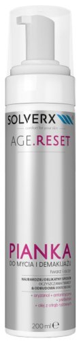 SOLVERX - AGE.RESET - Foam for Washing and Removing Make-Up from the Face and Eyes - 200 ml