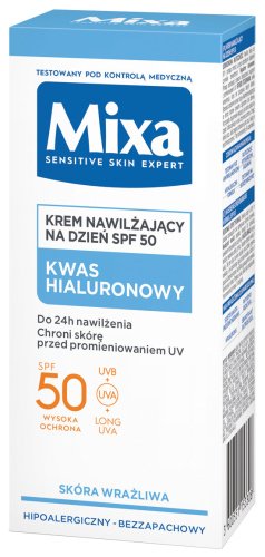Mixa - Daily Hydrating Cream - Nawilżający krem do twarzy na dzień - SPF50 - 50 ml