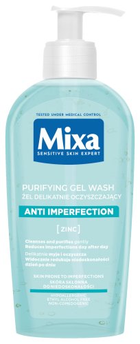 MIXA - Delikatnie oczyszczający żel do skóry wrażliwej i z niedoskonałościami - 200 ml
