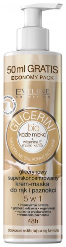 Eveline Cosmetics - GLICERINI - Glycerine Super Concentrated Cream-Mask for Hands and Nails 5in1 - Organic Goat Milk - 245 ml