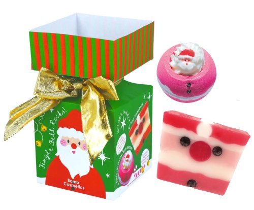 Bomb Cosmetics - Jingle Bell Rocks! - Zestaw upominkowy w kształcie mini cukierka - Kula do kąpieli 160 g + Mydło 100 g 
