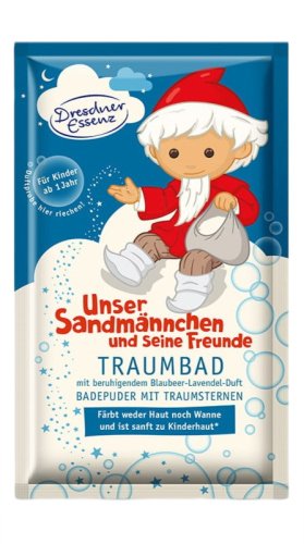 Dresdner Essenz - Traumbad Sandmännchen - Little Sandman i Przyjaciele - Sól do kąpieli dla dzieci - Kąpiel Marzeń Z Gwiazdkami - 60 g