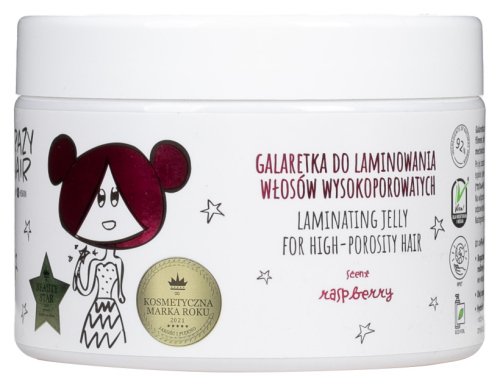 HISKIN - CRAZY HAIR - Laminating Jelly for High Porosity Hair - Galaretka do laminowania włosów wysokoporowatych - Malinowa - 300 ml