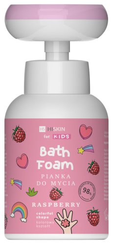 HISKIN - KIDS - Bath Foam - Hand Wash Foam with Flower Dispenser - Raspberry - 300 ml