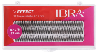 Ibra - V EFFECT - 10 FLARES EYELASH 0,10 mm / B - 120 pcs - 12 mm - 12 mm