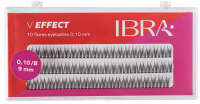 Ibra - V EFFECT - 10 FLARES EYELASH 0,10 mm / B - 120 pcs - 9 mm - 9 mm