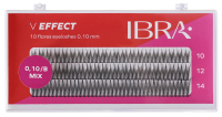 Ibra - V EFFECT - 10 FLARES EYELASH 0,10 mm / B - 120 pcs - MIX (10 mm / 12 mm / 14 mm) - MIX (10 mm / 12 mm / 14 mm)