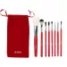 Ibra - BRUSH SET RED - Zestaw 8 pędzli do makijażu w czerwonej saszetce