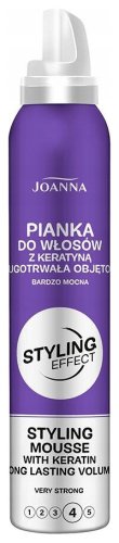 Joanna - Styling Effect - Styling Mousse with Keratin - Pianka do włosów z keratyną - 4 Very Strong - 150 ml