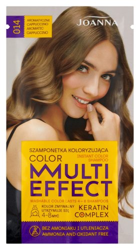 Joanna - Color Multi Effect - Instant Color Shampoo - Szamponetka koloryzująca - 014 Aromatyczne Cappuccino