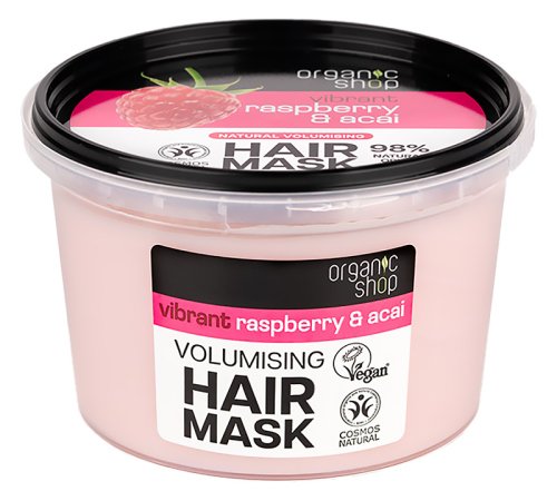 ORGANIC SHOP - Natural Volumising Hair Mask - Vibrant Raspberry & Acai - 250 ml