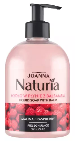 Joanna - Naturia - Liquid Soap with Balm - Raspberry - 500 ml