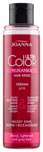 Joanna - Ultra Color - Hair Rinse - Różowa płukanka do włosów siwych, blond i rozjaśnionych - 150 ml