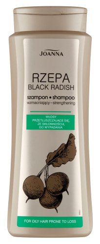 Joanna - Rzepa - Black Radish Shampoo - Wzmacniający szampon do włosów przetłuszczających się i wypadających - 400 ml