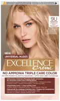 L'Oréal - EXCELLENCE Creme - 9U UNIVERSAL VERY LIGHT BLONDE - Koloryzacja z potrójną pielęgnacją bez amoniaku - Trwała farba do włosów - Uniwersalny Bardzo Jasny Blond