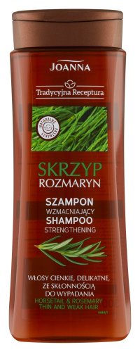 Joanna - Tradycyjna Receptura - Strengthening Shampoo - Wzmacniający szampon do włosów cienkich, delikatnych i ze skłonnością do wypadania - Skrzyp i Rozmaryn - 300 ml