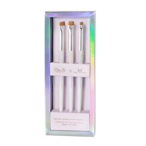 Many Beauty - Pimp My Brows - Zestaw 3 profesjonalnych pędzli do brwi