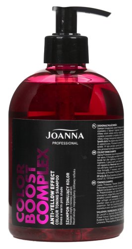 Joanna Professional - Color Boost Complex Colour Toning Shampoo - Szampon do włosów dający odcień różowego blondu - Neutralizuje żółte refleksy - 500 g