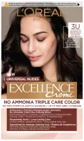 L'Oréal - EXCELLENCE Creme - 3U UNIVERSAL DARK BROWN - Koloryzacja z potrójną pielęgnacją bez amoniaku - Trwała farba do włosów - Uniwersalny Ciemny Brąz