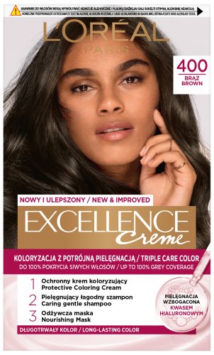 L'Oréal - EXCELLENCE Creme - Koloryzacja do włosów z potrójną pielęgnacją - 400 Brąz