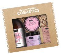 LaQ - Kocica - Zestaw prezentowy dla kobiet - Żel pod prysznic 500 ml + Masełko do twarzy 50 ml + Mus do mycia twarzy 40 g + Peeling do ciała 220 g