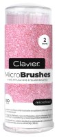 Clavier - Micro Applicators Eyelash Brushes - Aplikatory bezwłókienkowe do rzęs - Różowy Brokat 2 mm - 100 sztuk