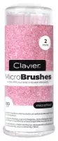 Clavier - Micro Applicators Eyelash Brushes - Lint-free - Pink Glitter 2 mm - 100 pieces
