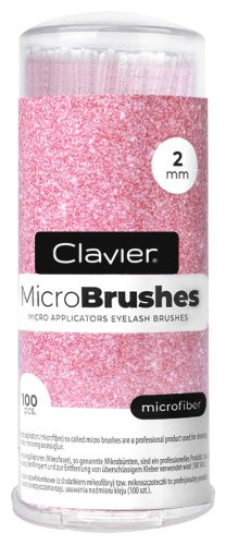 Clavier - Micro Applicators Eyelash Brushes - Lint-free - Pink Glitter 2 mm - 100 pieces