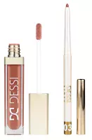 DESSI - Nude Harmony - Zestaw do makijażu ust - Błyszczyk do ust Creamy Cover Lip Tint 114 Toffee + Konturówka do ust 03 