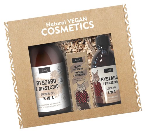 LaQ - Ryszard z Bieszczad - Gift Set for Men - Shower Gel 500 ml + Shampoo 300 ml + Beard Oil 30 ml