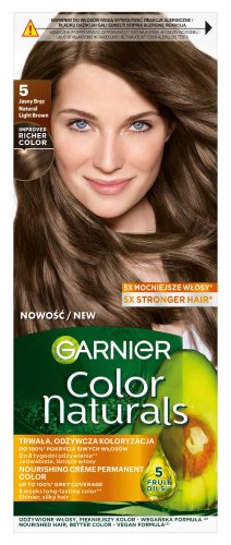 GARNIER - COLOR NATURALS Creme - Trwała, odżywcza koloryzacja do włosów - 5 Jasny Brąz