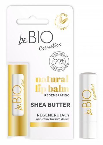 beBIO - Natural Lip Balm - Naturalny balsam do ust regenerujący - Masło Shea - 5 g