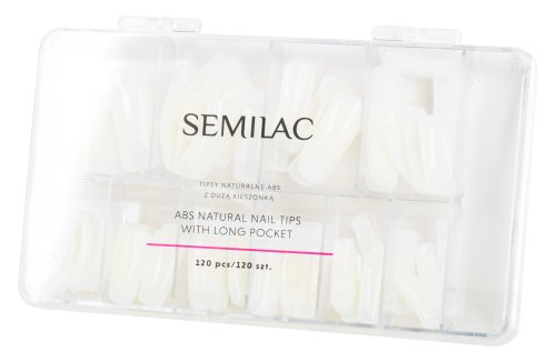 Semilac - ABS Natural Nail Tips with Long Pockets - Tipsy mleczne ABS z dużą kieszonką - 120 szt.