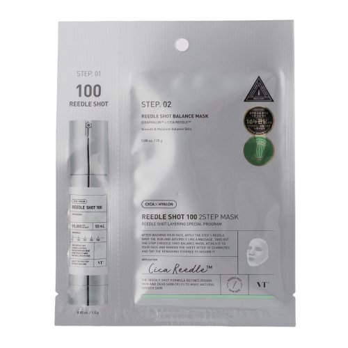 VT Cosmetics - Reedle Shot 100 - 2Step Mask - Firming Face Mask in a Sheet 25 g + Ampoule 1.5 g    