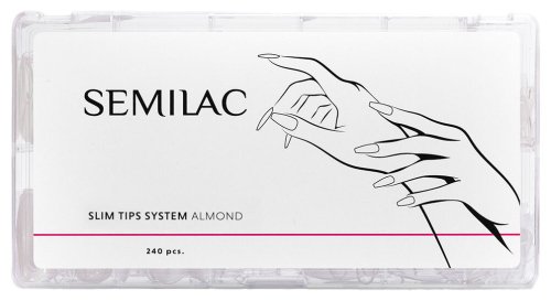 Semilac - Slim Tips System Almond for Nail Extension - Almond - 240 pieces