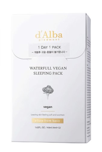 d'Alba - Waterfull Vegan Sleeping Pack - Nawilżająca maska do twarzy na noc - 12 x 4 ml 