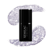 Semilac - Flash - UV Gel Polish - Hybrydowy lakier do paznokci - 7 ml - 461 Hollywood Silver - 461 Hollywood Silver