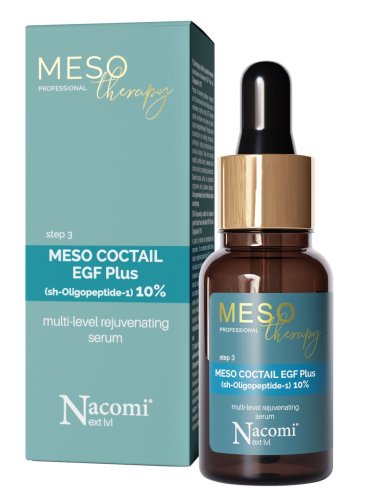 Nacomi Next Level - MESO Therapy - Meso Coctail EFG Plus - Odmładzające serum do twarzy z 10% EGF - 15 ml 